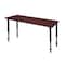 Kee Rectangle Tables > Height Adjustable > Rectangular Classroom Tables, 72 W, 24 L, 23-34 H, Mahogany MT7224MHAPBK - alternate 1